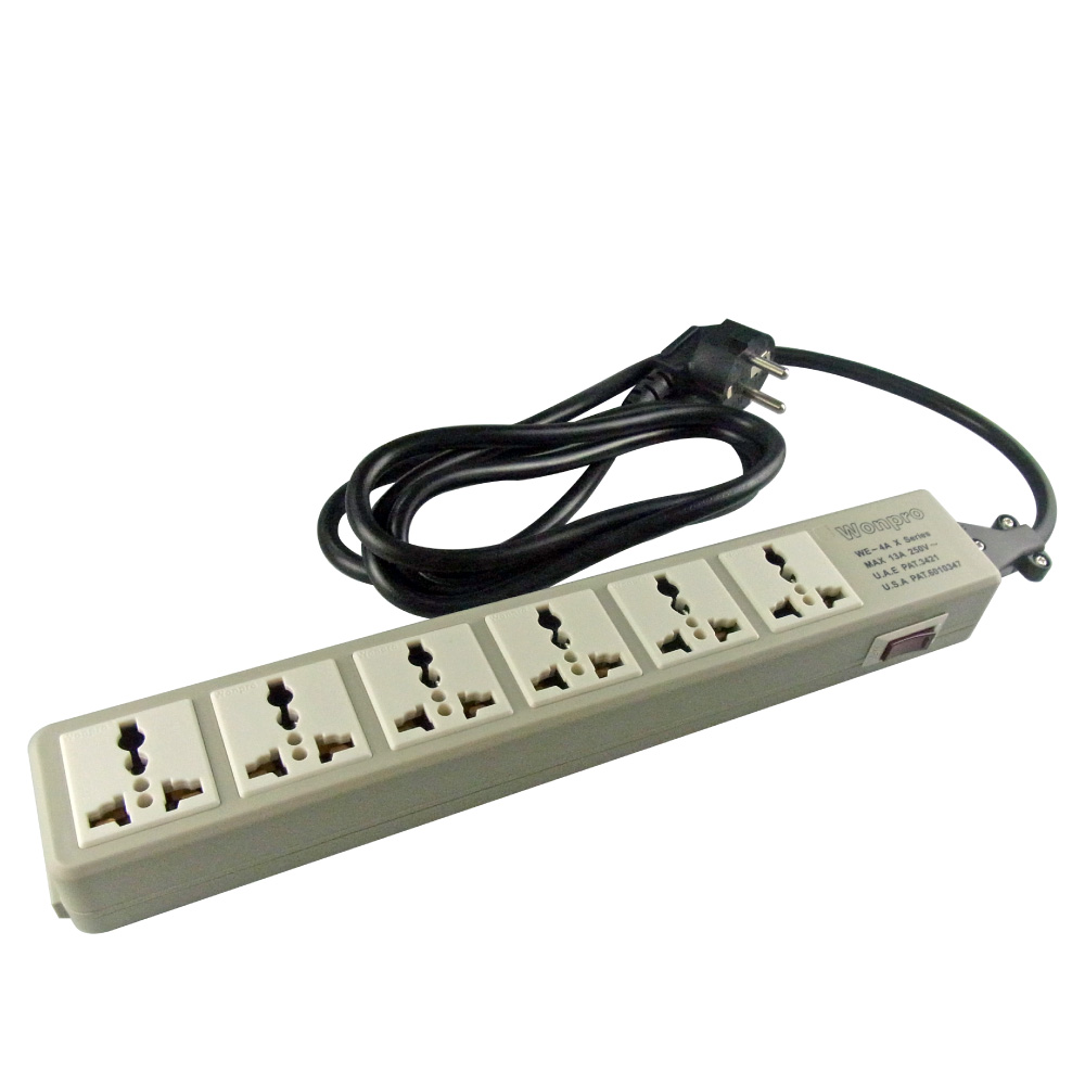 WONPRO WE-4A6R4-E109 6口電源タップとSEプラグ付き着脱式コード